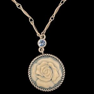 Carolina Herrera Vintage Rose Pendant Necklace